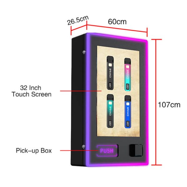 Vape Vending Machine near me for CBD THC disposable pen sale size